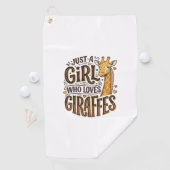 キリンを愛する女の子のためのヴィンテージTシャツデザイン ゴルフタオル (インサイチュ)