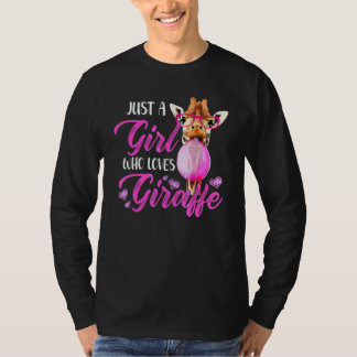 キリンを愛する女の子 Tシャツ