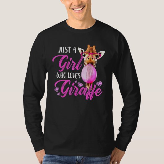 キリンを愛する女の子 Tシャツ (正面)