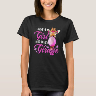 キリンを愛する女の子 Tシャツ