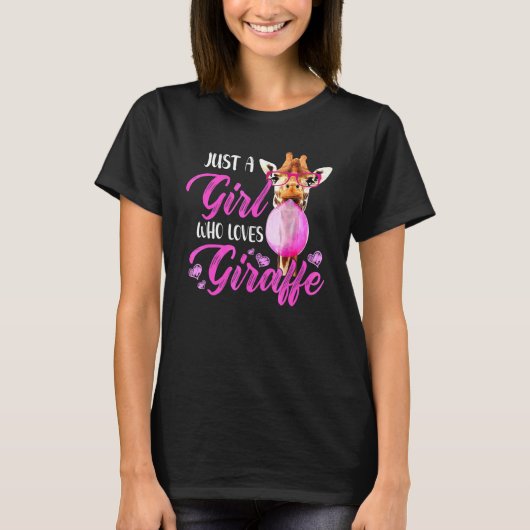 キリンを愛する女の子 Tシャツ (正面)