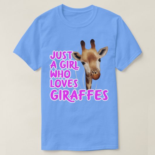 キリンを愛する女の子 Tシャツ (デザイン正面)