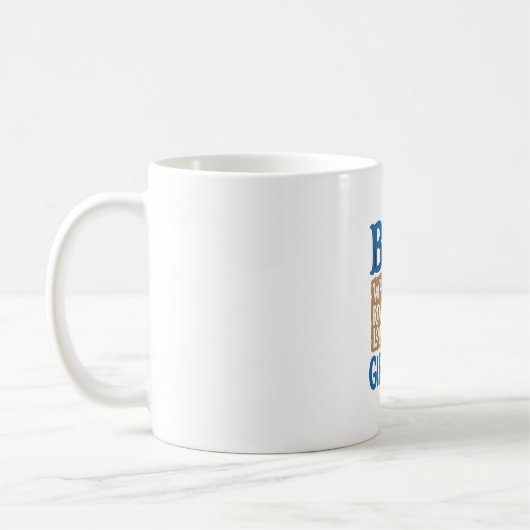キリンを愛する少年 ヴィンテージTシャツデザイン コーヒーマグカップ (左)