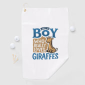 キリンを愛する少年 ヴィンテージTシャツ デザイン ゴルフタオル (インサイチュ)
