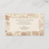 キリンアニマルプリントパターン美容師テンプレート 名刺 (裏面)