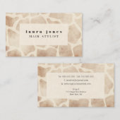 キリンアニマルプリントパターン美容師テンプレート 名刺 (正面/裏面)