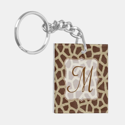 キリンアニマルプリントワイルドキャットサファーキーチェーン キーホルダー (正面左)