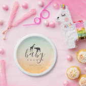キリンエレガントゾウの赤ちゃんシャワー ペーパープレート (パーティー)
