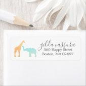 キリンエレガントゾウの赤ちゃんシャワー ラベル (インサイチュ)