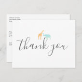 キリンエレガントゾウ赤ちゃんシャワーありがとう ポストカード (正面/裏面)