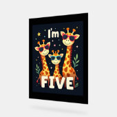 キリンカッコいい5th誕生日パーティー5歳の幼児 アクリルサイン (傾斜)