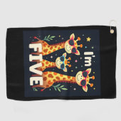 キリンカッコいい5th誕生日パーティー5歳の幼児 ゴルフタオル (横)