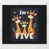 キリンカッコいい5th誕生日パーティー5歳の幼児 スパークリングワインラベル (シングルラベル)