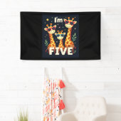 キリンカッコいい5th誕生日パーティー5歳の幼児 横断幕 (インサイチュ)