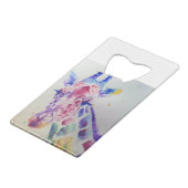 キリンカラフルアニマルウォーター色アートデザイン クレジットカード栓抜き (正面アングル)