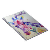 キリンカラフル動物の水の色アートボーイズ ノートブック (右側)