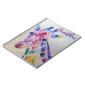 キリンカラフル動物の水の色アートボーイズ ノートブック (左側)
