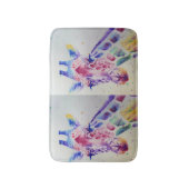 キリンカラフル動物園水彩風呂マット バスマット (正面縦)