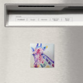 キリンカラフル動物水彩アートデザイン マグネット (インサイチュ (食洗機))