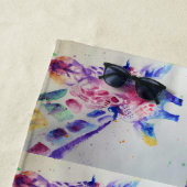 キリンカラフル動物用水彩ビーチタオル ビーチタオル (インサイチュ)