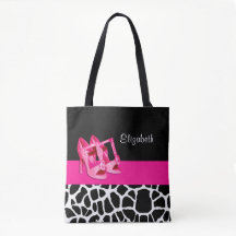 キリンガーリープリントかわいいピンクパンプスシューズと名前