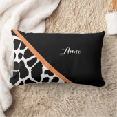 キリンガーリープリントオモダンレンジストライプ ランバークッション (ブランケット)