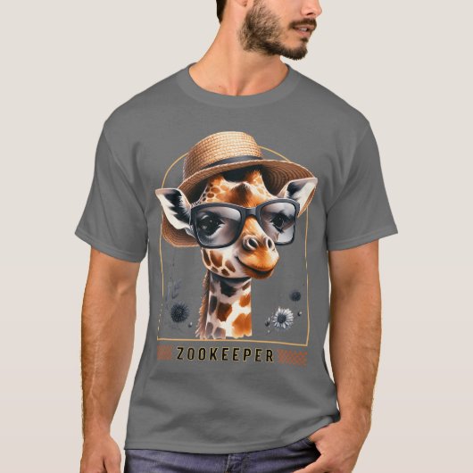 キリンサファリの動物園飼育員 - デザイン1 Tシャツ (正面)