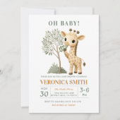 キリンサファリ ジャングル ベビーシャワー 招待状 (正面)