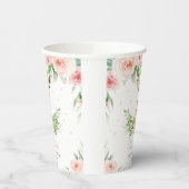 キリンジャングルピンクフローラベイビーシャワー誕生日 紙コップ (左)