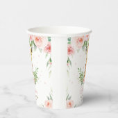 キリンジャングルピンクフローラベイビーシャワー誕生日 紙コップ (右)