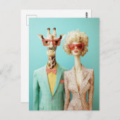 キリンスタイリッシュと女性 ポストカード (正面/裏面)