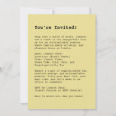 キリンスタイリッシュと女性 招待状 (裏面)