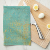 キリンタオルをかいま見る金ゴールド キッチンタオル (四つ折り)