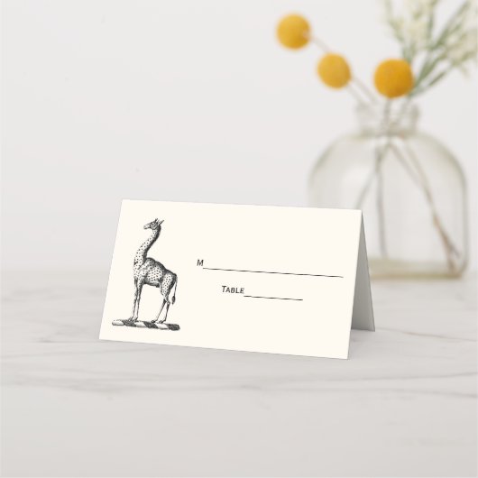 キリンテーマエスコートカード座席表アイボリー プレイスカード (裏面)