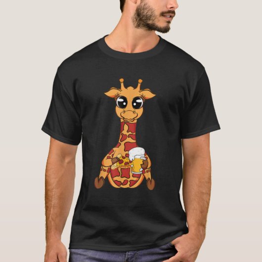キリンデザインおもしろいビールとピザ Tシャツ (正面)