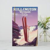 キリントン、バーモント・スキー旅行プリント。 便箋 (スタンド正面)