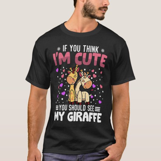 キリンハートバレンタインデー動物のための女性キ Tシャツ (正面)