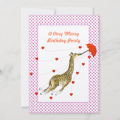 キリンハート誕生日パーティー招待ピンクドット 招待状 (裏面)