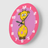 キリンバブルガムピンク ラージ壁時計 (傾斜)