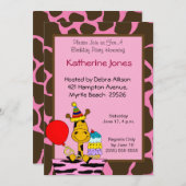 キリンバースデーパーティ招待状 招待状 (正面/裏面)