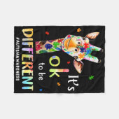 キリンパズル違う自閉症Awa フリースブランケット (正面(横))