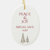 キリンパーソナライズされたとクリスマスツリーズホリデー セラミックオーナメント (裏面)