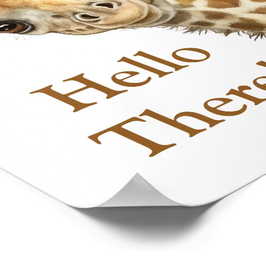 キリンパーソナライズされたキュート水彩子供部屋 ポスター (角)