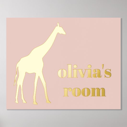 キリンパーソナライズされたチャイルドピンクフォイルムサイン 箔ポスター (正面)