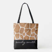 キリンパーソナライズされたパターントートバッグ トートバッグ (裏面)