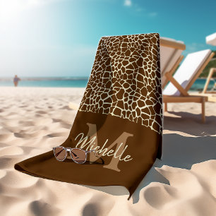 キリンパーソナライズされたパターンモノグラムフィットネスヨガ バスタオル