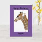 キリンパーソナライズされた誕生日カード カード (黄色い花)