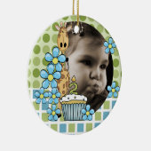 キリンパーソナライズされた2回目の誕生日フォトオーナメント セラミックオーナメント (右)