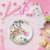 キリンパーティー動物誕生日ズーガールサファリ ペーパープレート (パーティー)