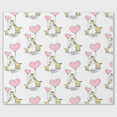 キリンピンクバルーンママ赤ちゃんシャワーガール ラッピングペーパー (フラット)